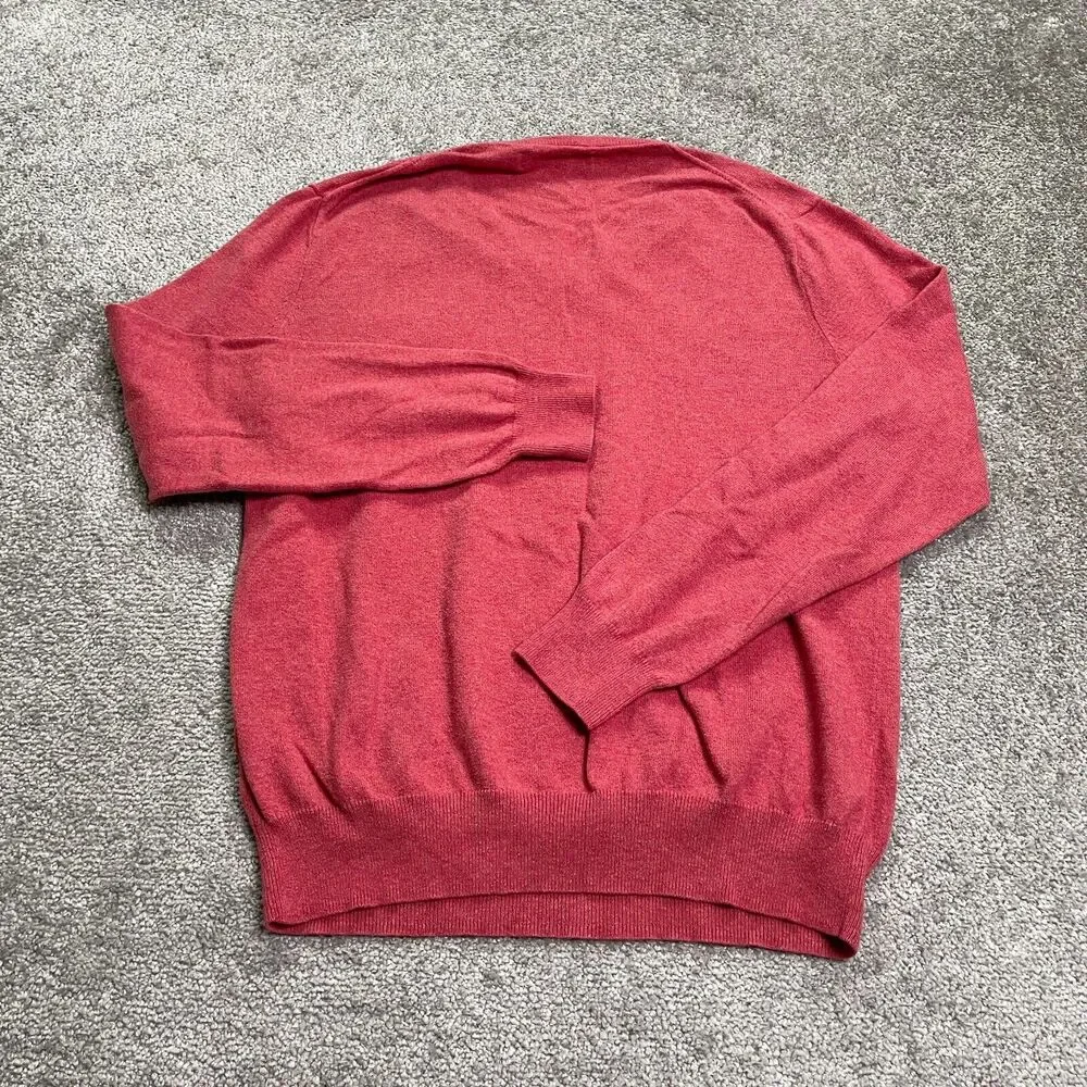 J.Crew Pullover Sweater Mens Medium Red V-Neck Cotton Cashmere Business Casual